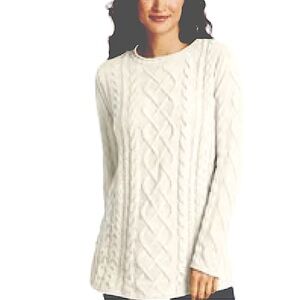 J. Jill Cream Cable Knit Sweater